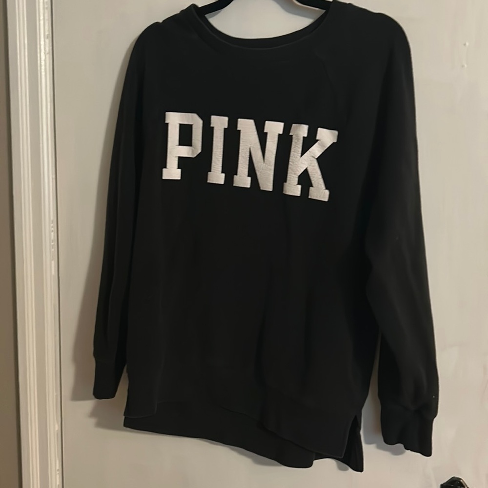 Victorias Secret PINK XS black sweatshirt inside out feel.